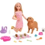 Papusa Barbie cu catelusi nou-nascuti foto