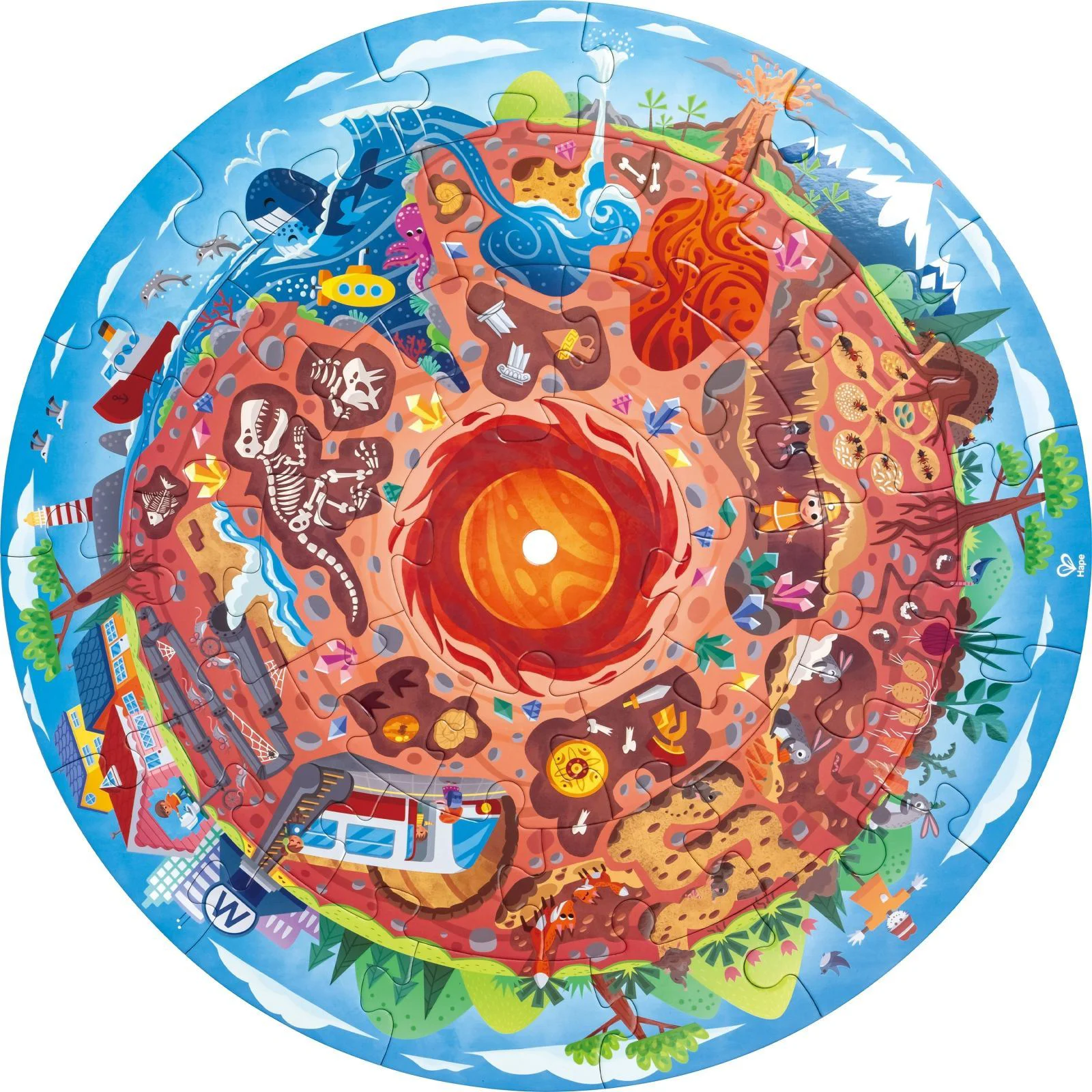 Puzzle rotund Hape Sub pamant, 36 el. foto