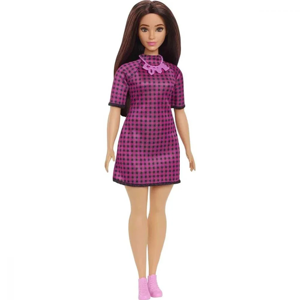 Papusa Barbie Fashionista, Rochie cu carouri foto