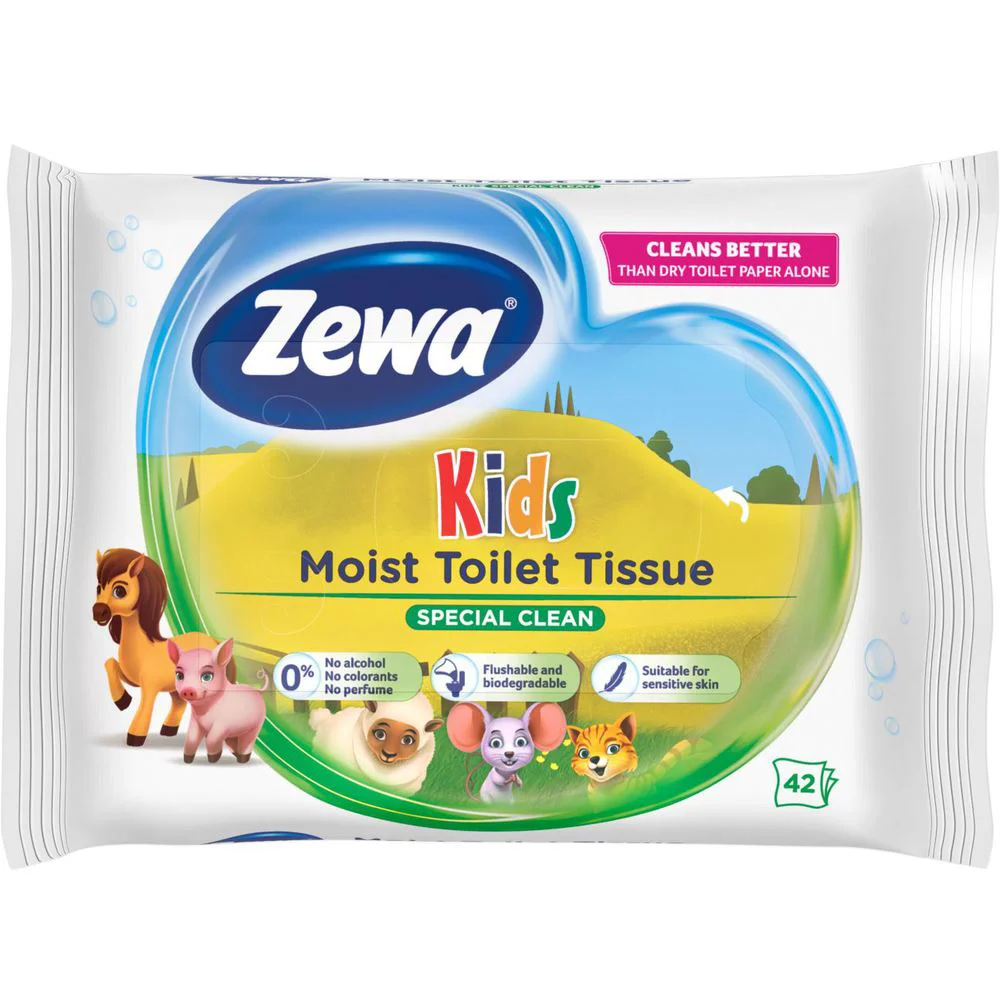 Влажная туалетная бумага Zewa Kids 42 шт.