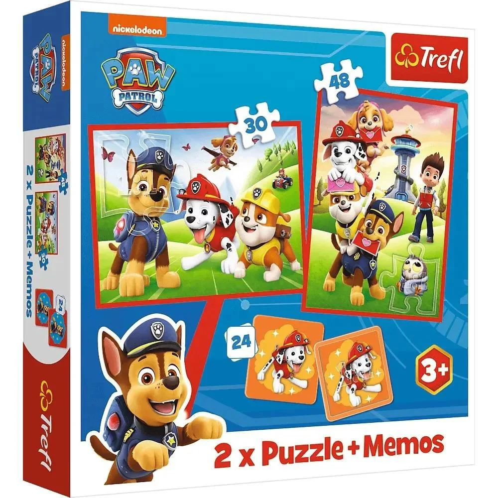 Puzzles Trefl 2in1 + memos - Paw Patrol team in action