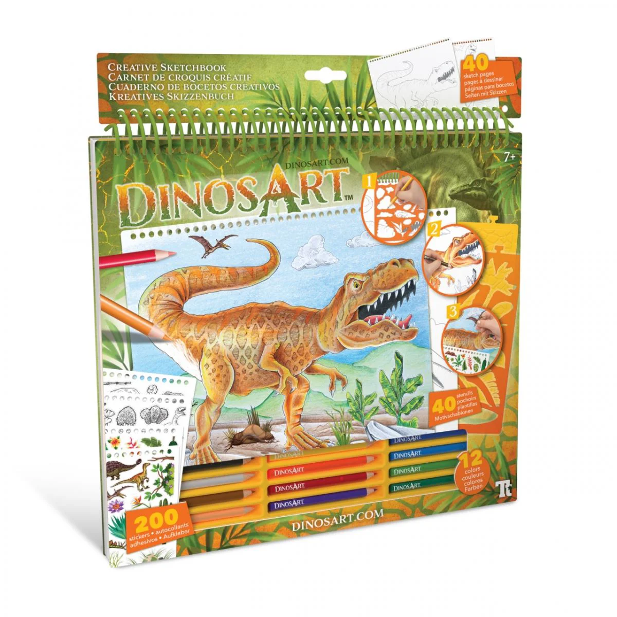 Caiet de schite DinosArt, 6 buc.