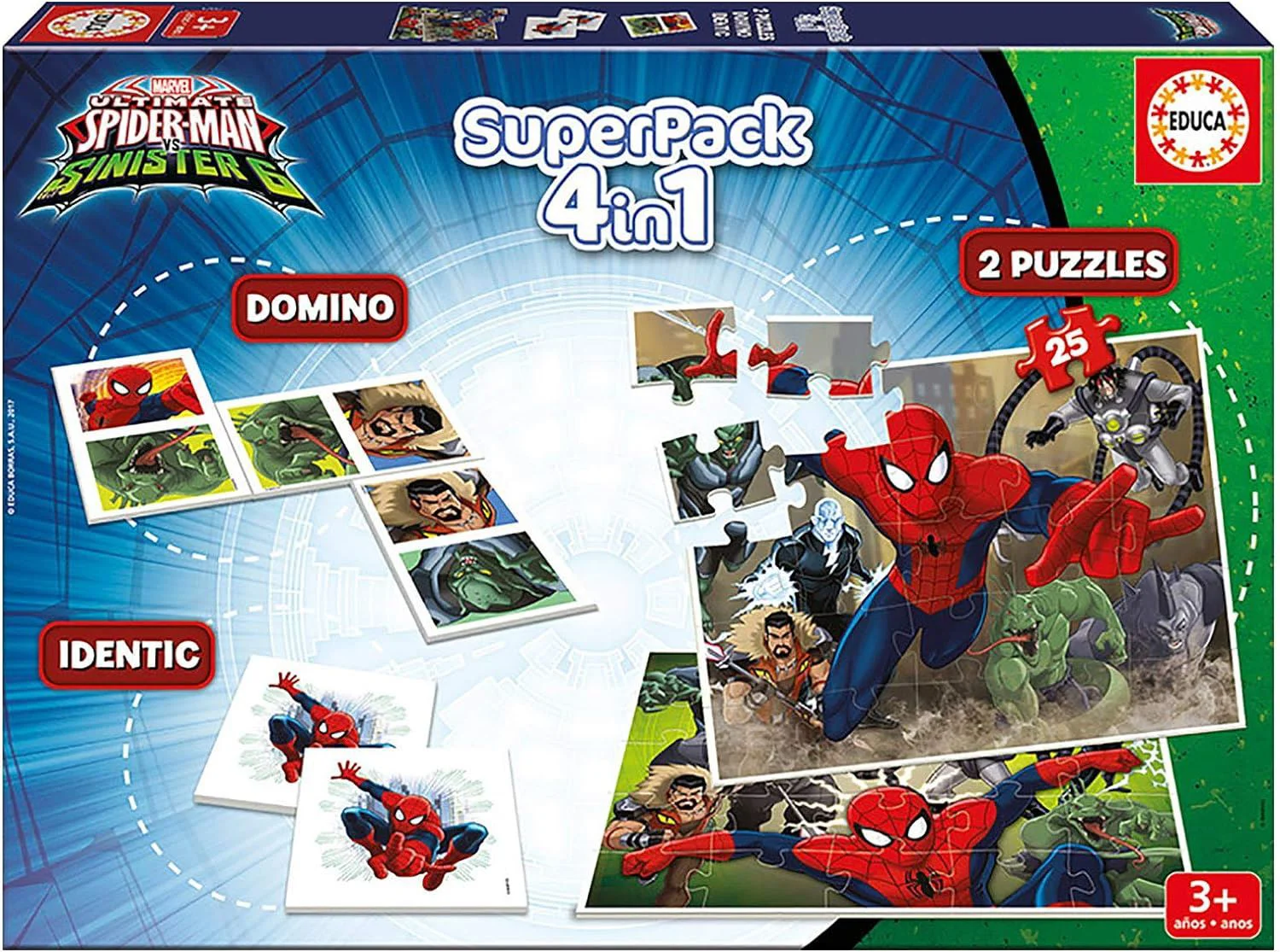 Puzzle si joc de masa Educa Superpack Spider-Man