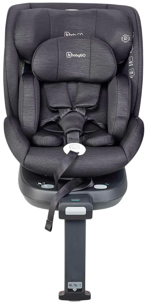Scaun auto rotativ cu isofix BabyGo Prime Black, 40-150 cm, certificat R129