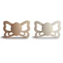 Set suzete anatomice din silicon Frigg Butterfly Silky Satin - Cream (6-18 luni), 2 buc.