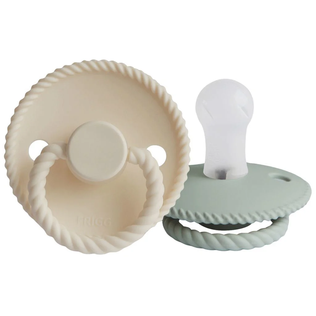 Set suzete din silicon Frigg Rope Cream-Sage (0-6 luni), 2 buc. foto
