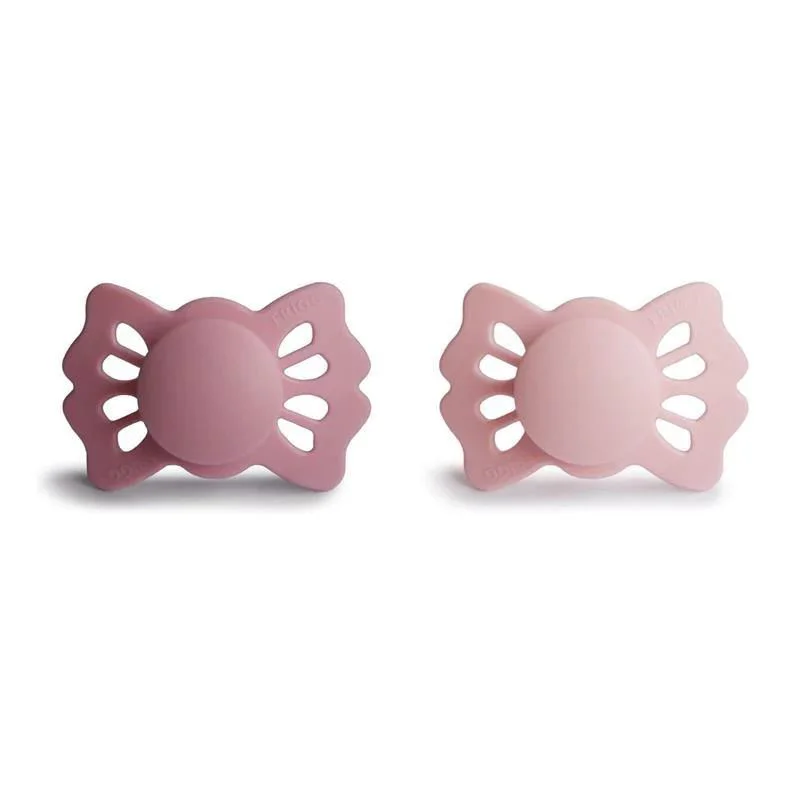 Set suzete simetrice din silicon Frigg Lucky Cedar - Baby Pink (0-6 luni), 2 buc. foto