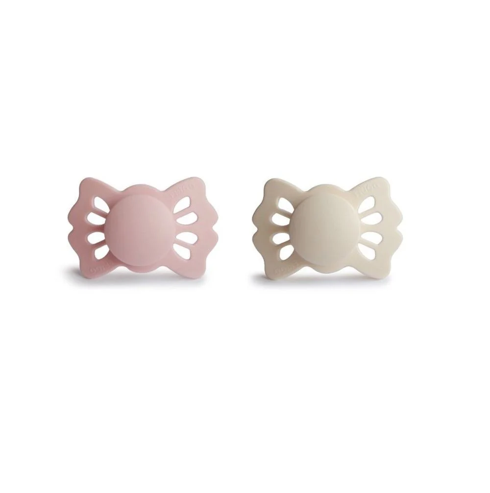 Set suzete simetrice din silicon Frigg Lucky Cream - Blush (0-6 luni), 2 buc. foto