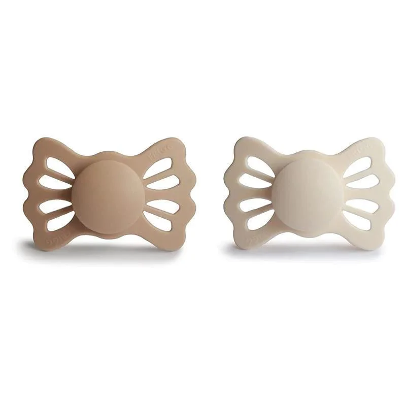 Set suzete simetrice din silicon Frigg Lucky Silky Satin - Cream (6-18 luni), 2 buc. foto