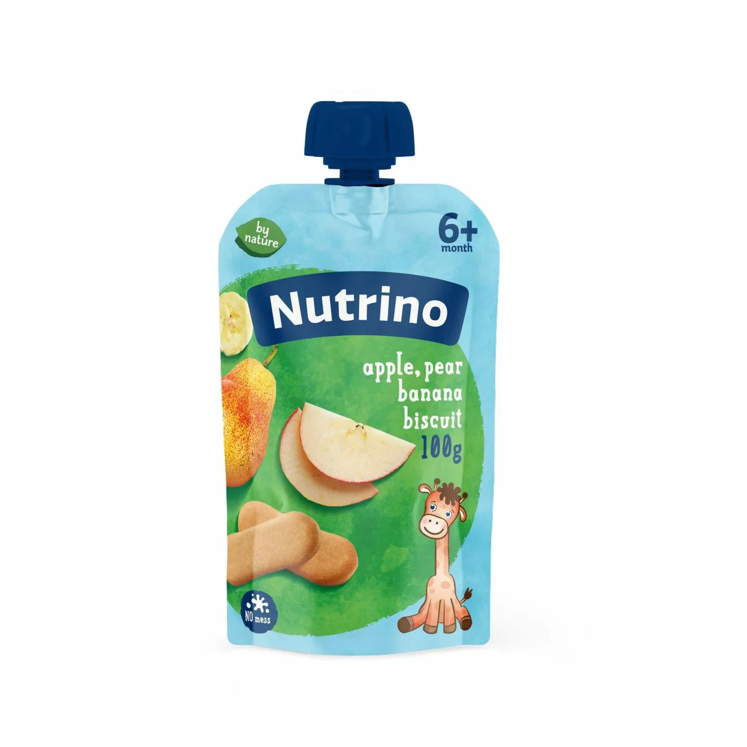 Piure Nutrino din mere, pere, banane si biscuiti (6+ luni), 100 g