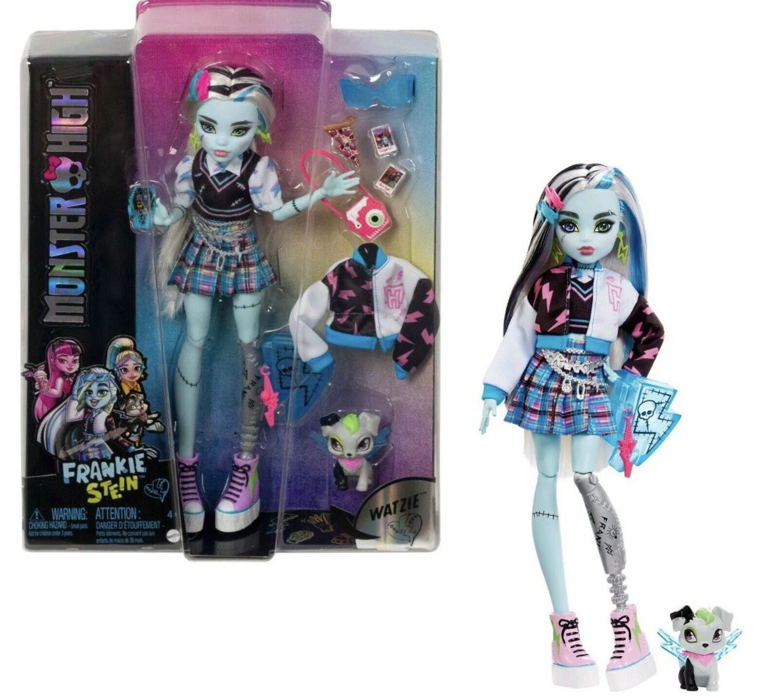 Set de joc Monster High Frankie Stein si Watzie