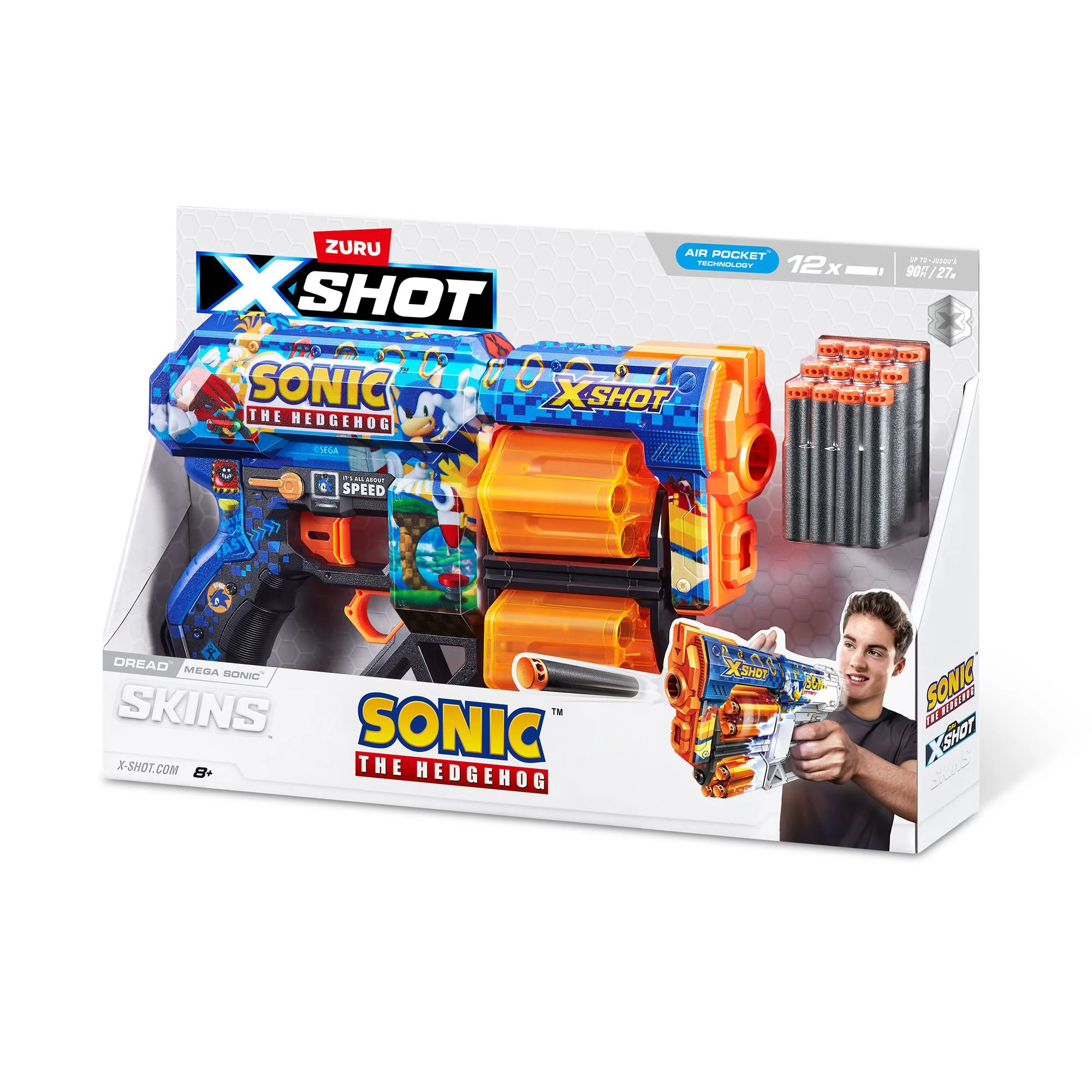 Blaster X-Shot Skins Dread, Sonic, Mega, 12 cartuse