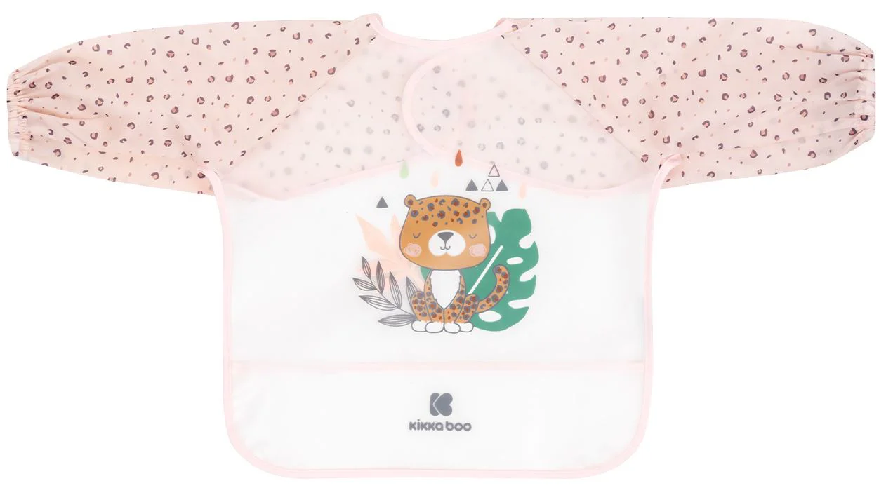 image for Baveta impermeabila cu maneci lungi KikkaBoo Savanna Pink foto