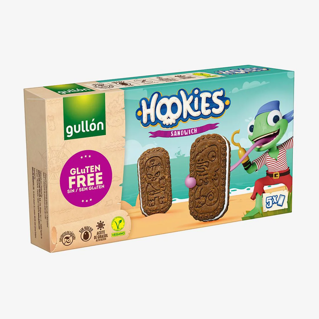 Biscuiti Gullon Hookies Sandwich fara gluten, 230 g