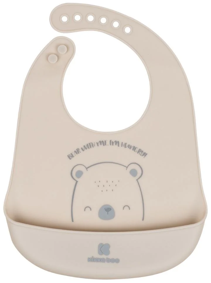 image for Baveta din silicon KikkaBoo Bear With Me Grey foto