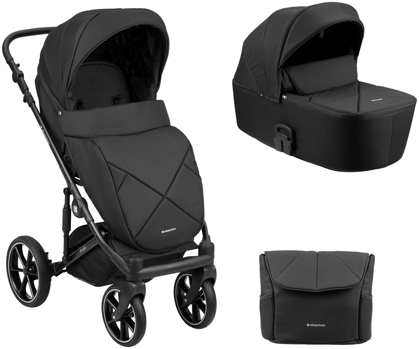 image for Carucior 2 in 1 KikkaBoo Amani Black foto