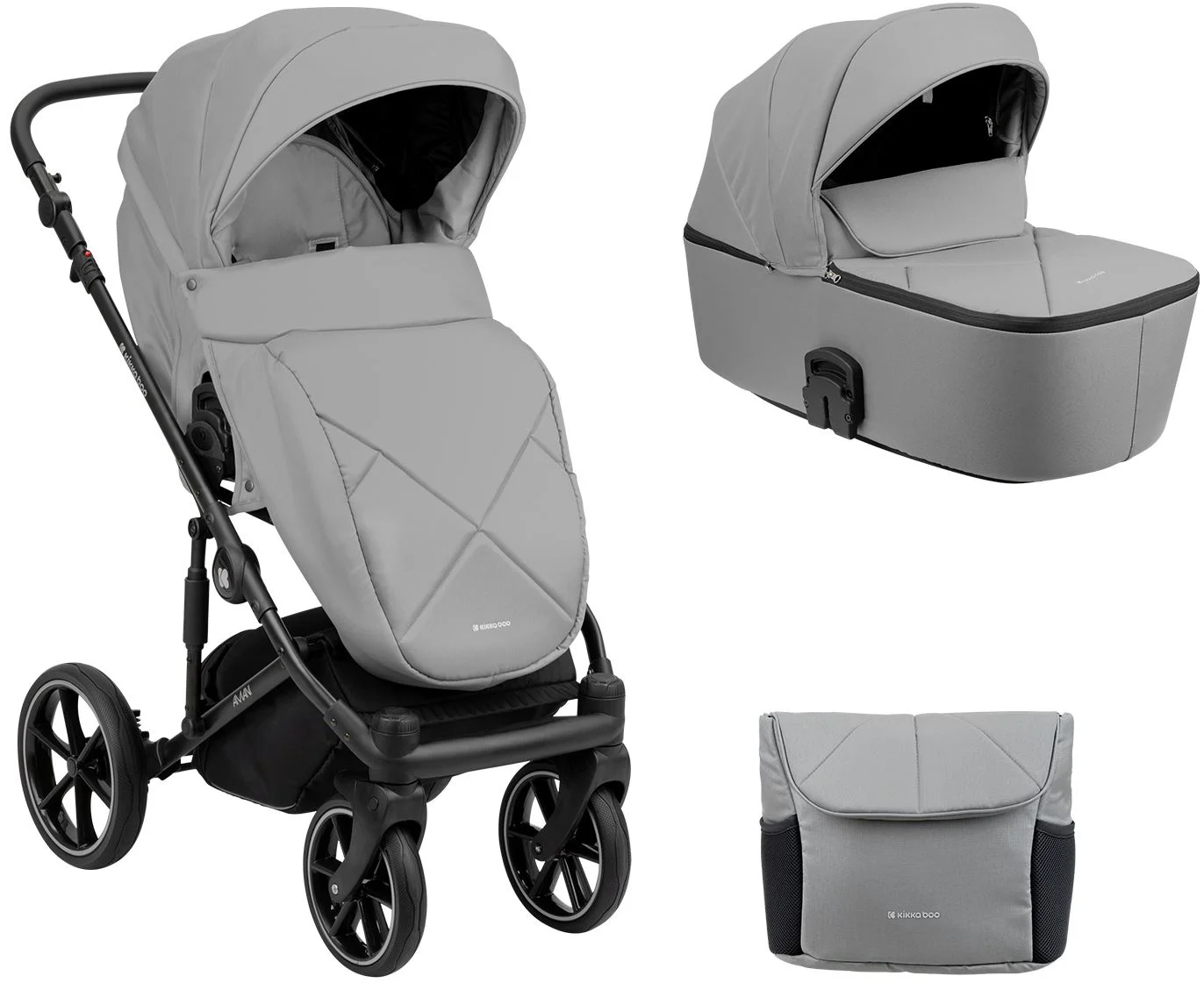 Carucior 2 in 1 KikkaBoo Amani Grey