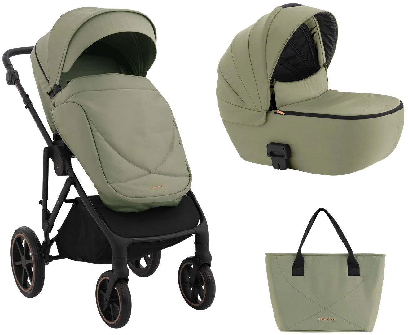 image for Коляска 2 в 1 KikkaBoo Thea Army Green foto