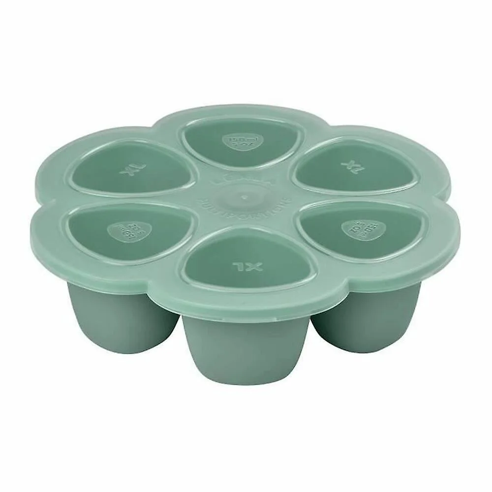 Recipient ermetic silicon Beaba Sage Green, 6x150 ml
