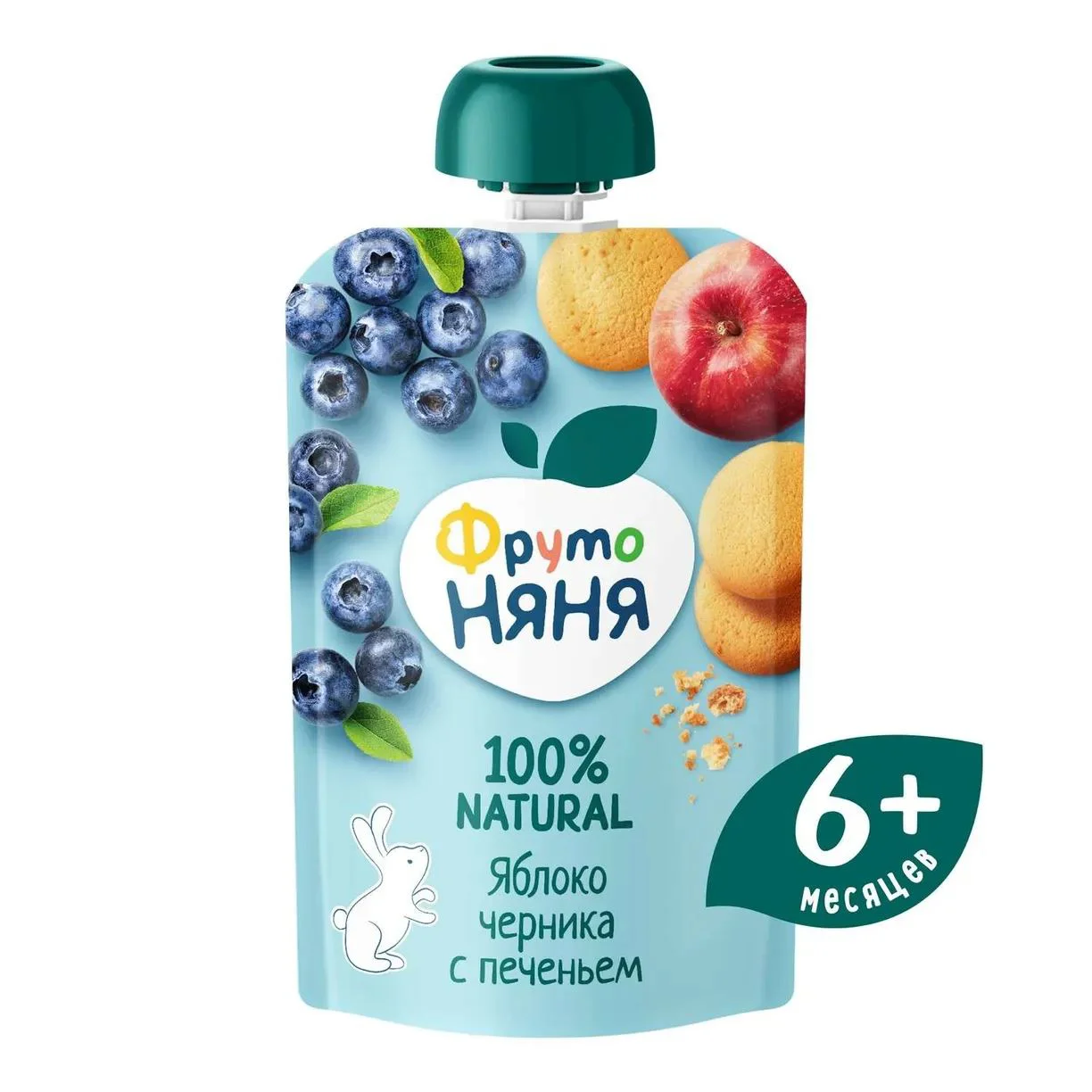 image for Piure ФрутоНяня din mere, afine si biscuiti (6+ luni), 90 g foto
