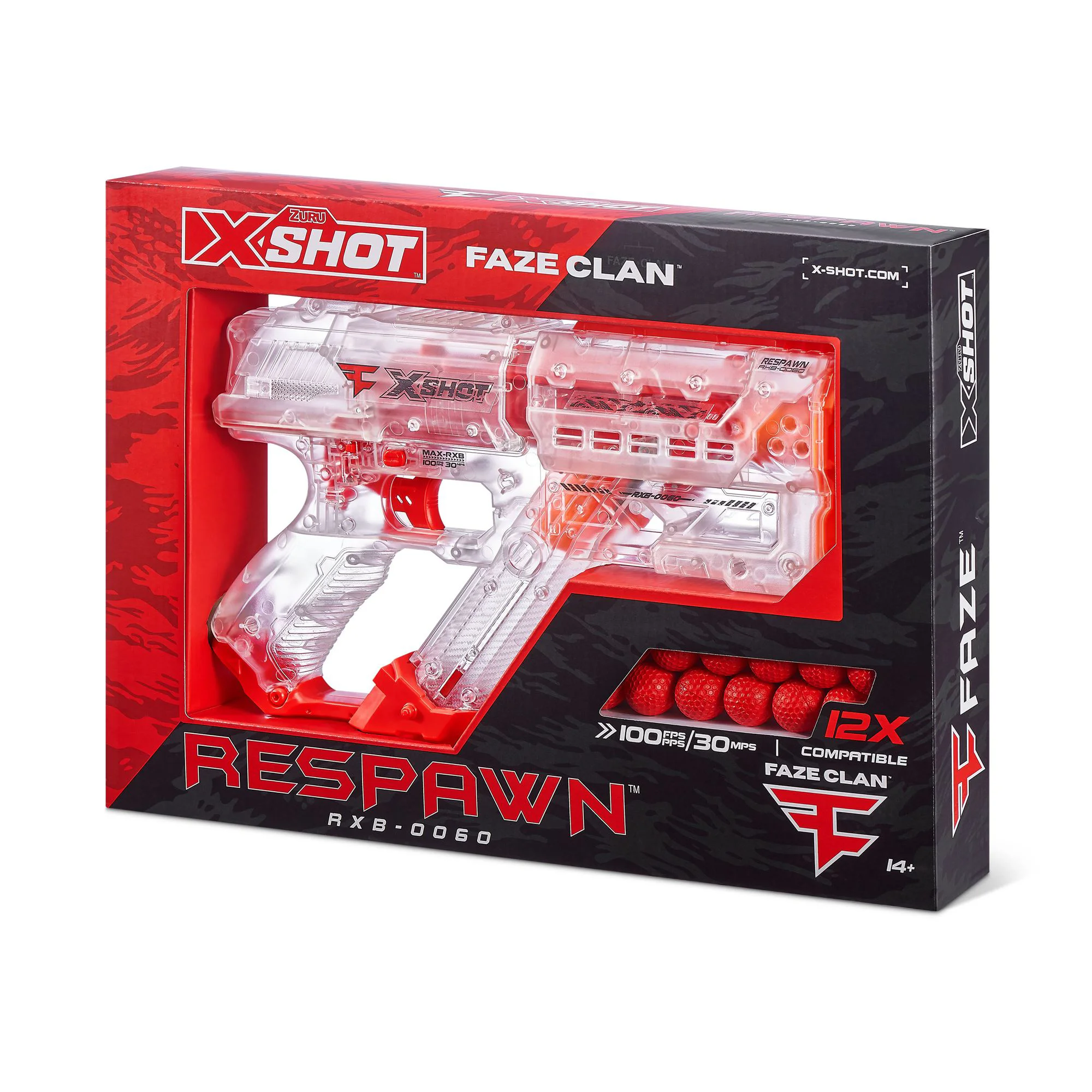 Jucarie Pistol Zurur X-Shot Chaos Faze Respawn, 12 proiectile sferice