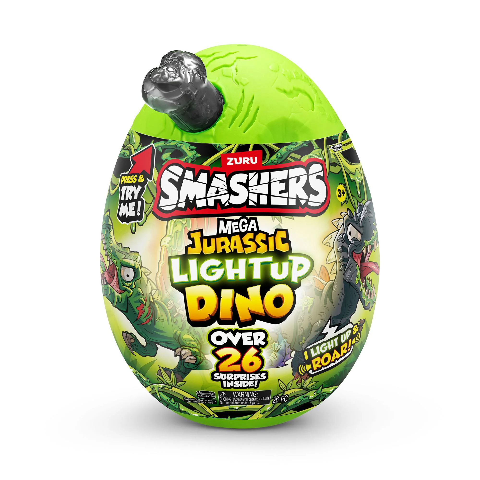 Фигурка-сюрприз Динозавр Smashers Mega Jurassic Light-Up Dino, T-Rex