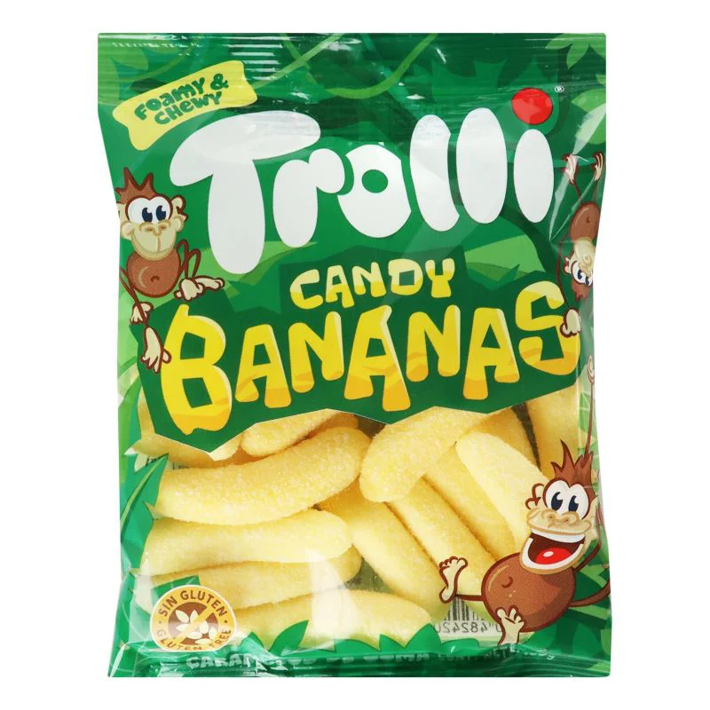 Bomboane gumate Trolli Banane, 100 g