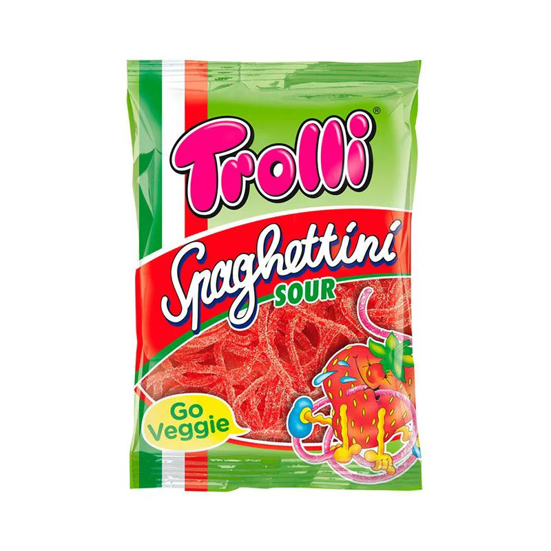 Bomboane gumate Trolli Spaghettini Straw, 100 g