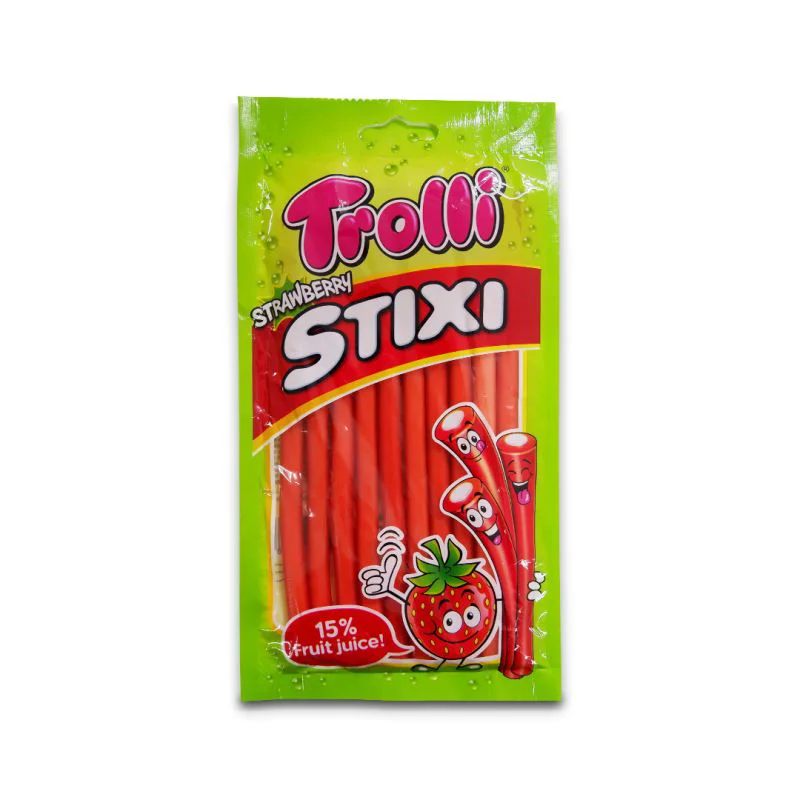 Bomboanele gumate Trolli Stixi Strawberry, 85 г