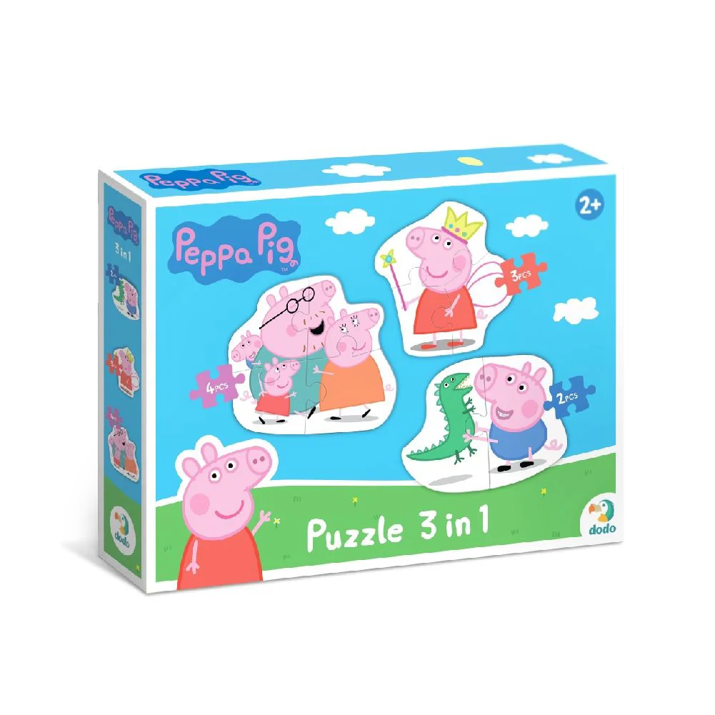 Puzzle 3 in 1 Familia Peppa Pig, Dodo