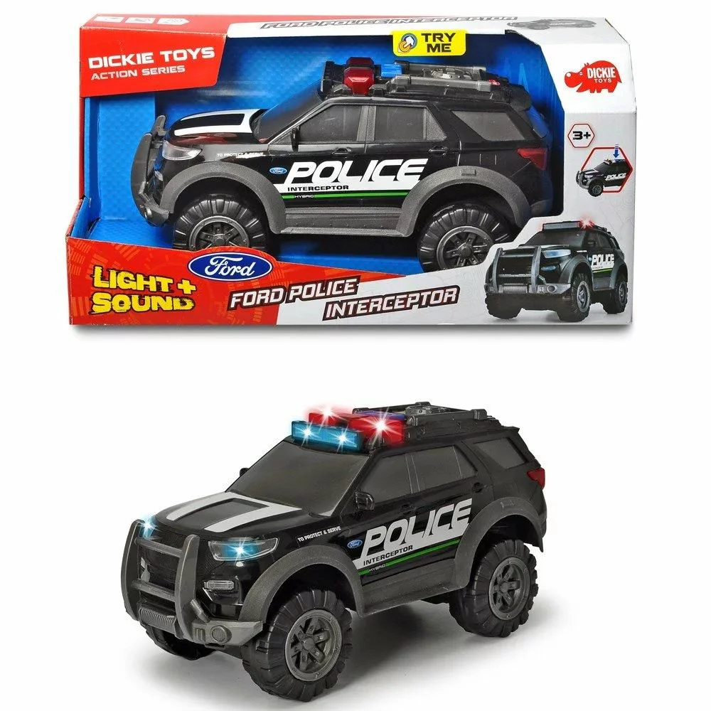 Masina Dickie Jeep Politie, 30 cm (sunet si lumina)