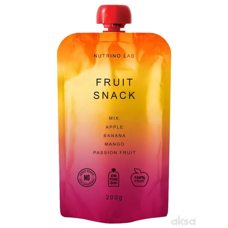Пюре Nutrino Lab "Fruit Snack" из яблок, манго, маракии и бананов, 200 г