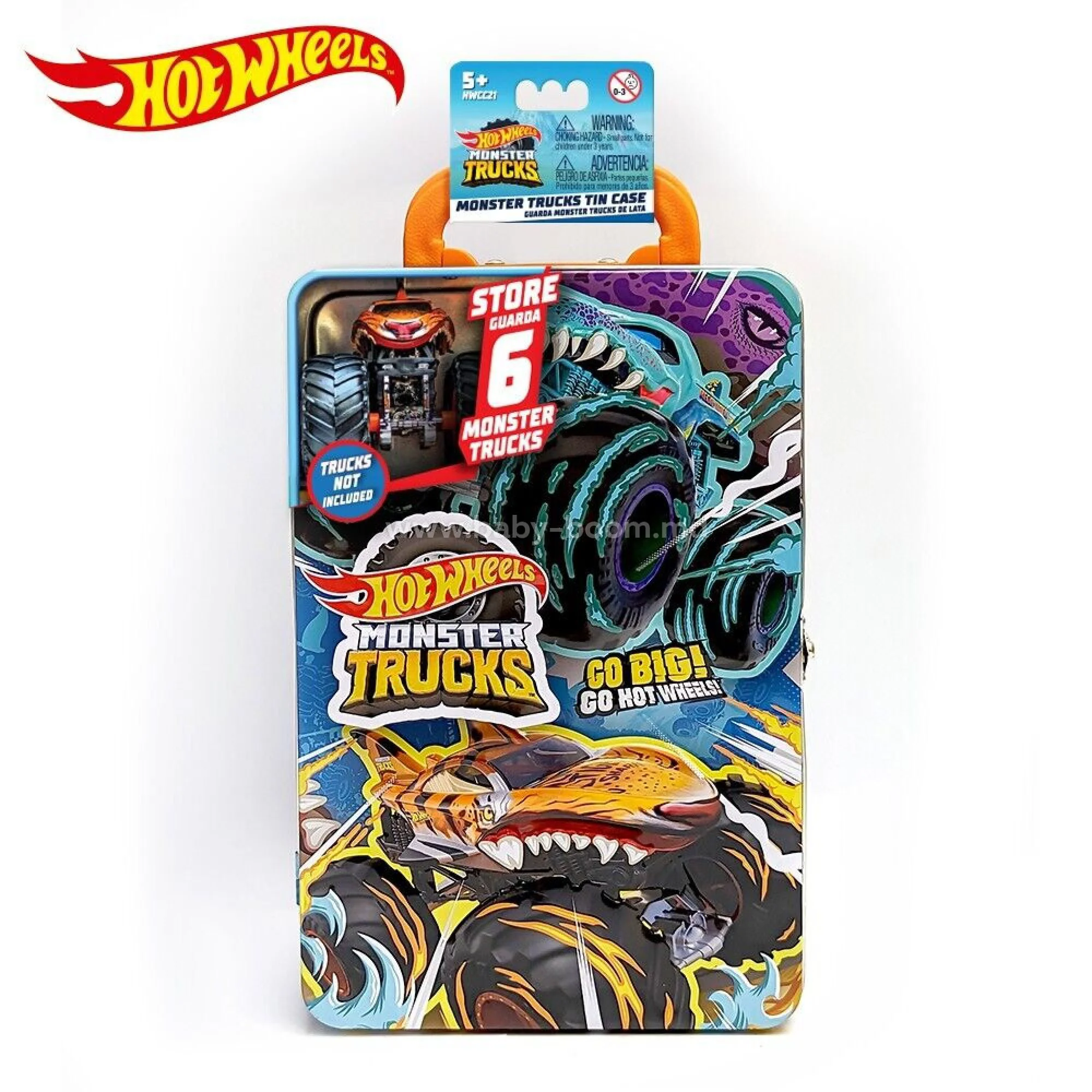 Container Hot Wheels pentru 6 masinute Monster Trucks foto