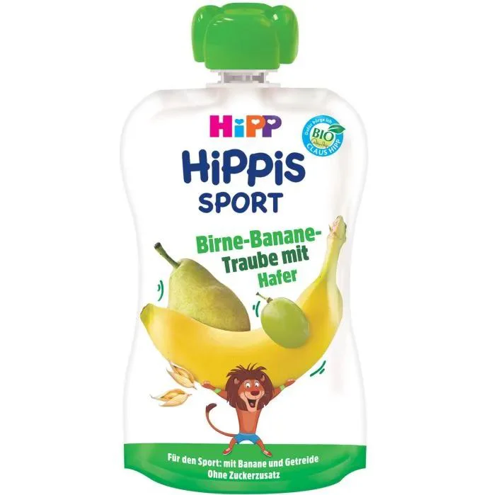 image for Пюре HiPPiS Sport с овсом, грушами, бананами и виноградом (12+ мес.), 120 г foto