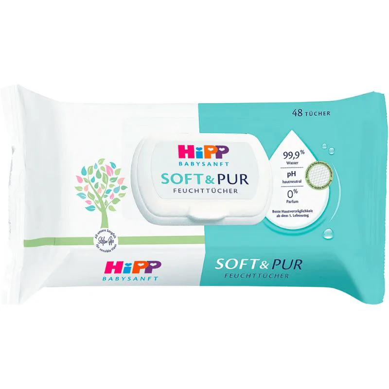 Влажные салфетки HiPP Babysanft Soft&Pur, 48 шт.