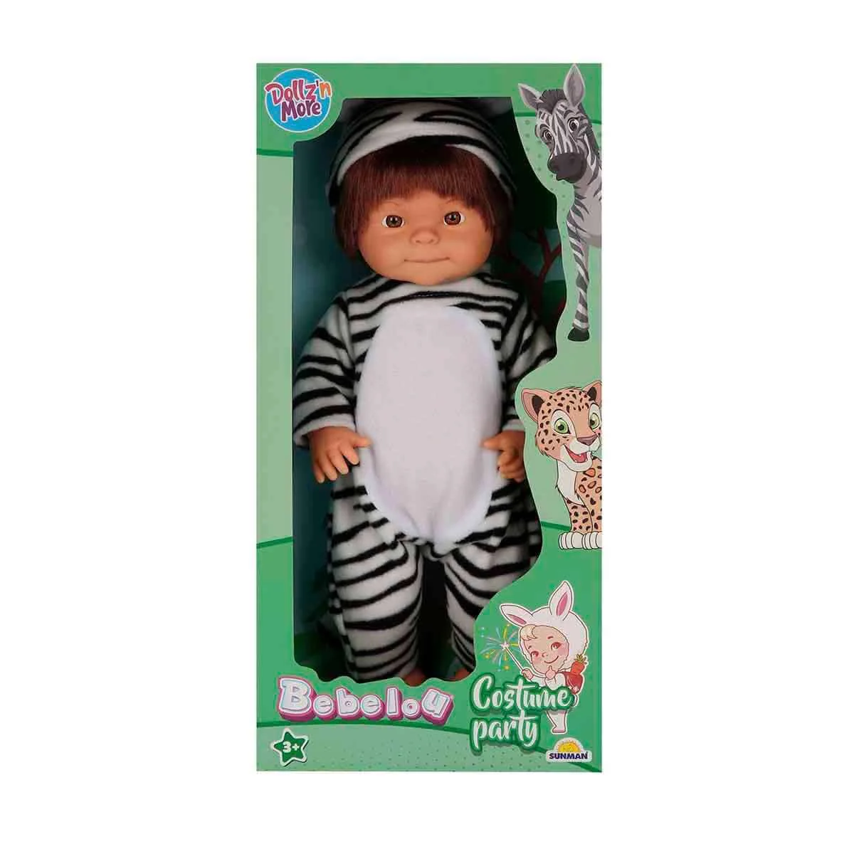 Кукла Dollz n More Bebelou  в костюме леопарда или зебры, 40 см