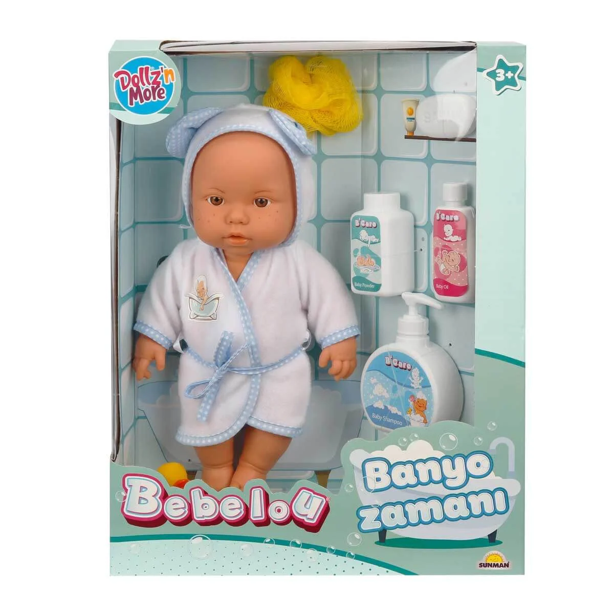 Papusa bebelus Dollz n More Bebelou Bath Time, 35 cm