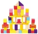 Cuburi din lemn de construit Bino multicolore, 50 buc.