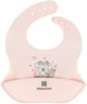 Baveta din silicon KikkaBoo Savanna Friends Pink foto