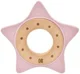 Jucarie pentru dentitie din lemn cu silicon KikkaBoo Star Pink