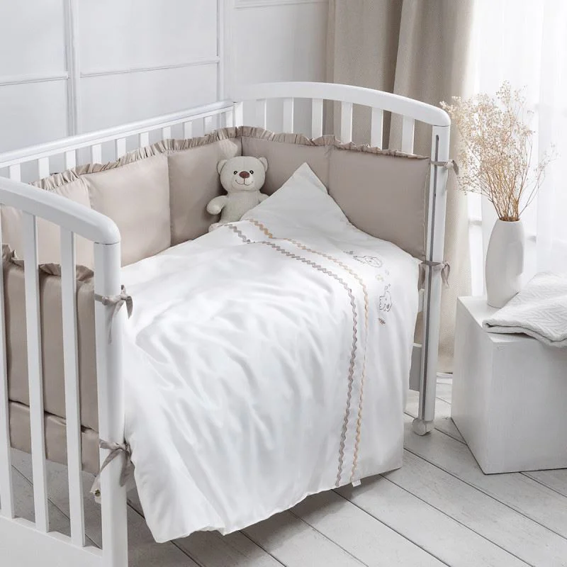 Lenjerie de pat pentru copii Perina Toys Sateen Collection Bej foto