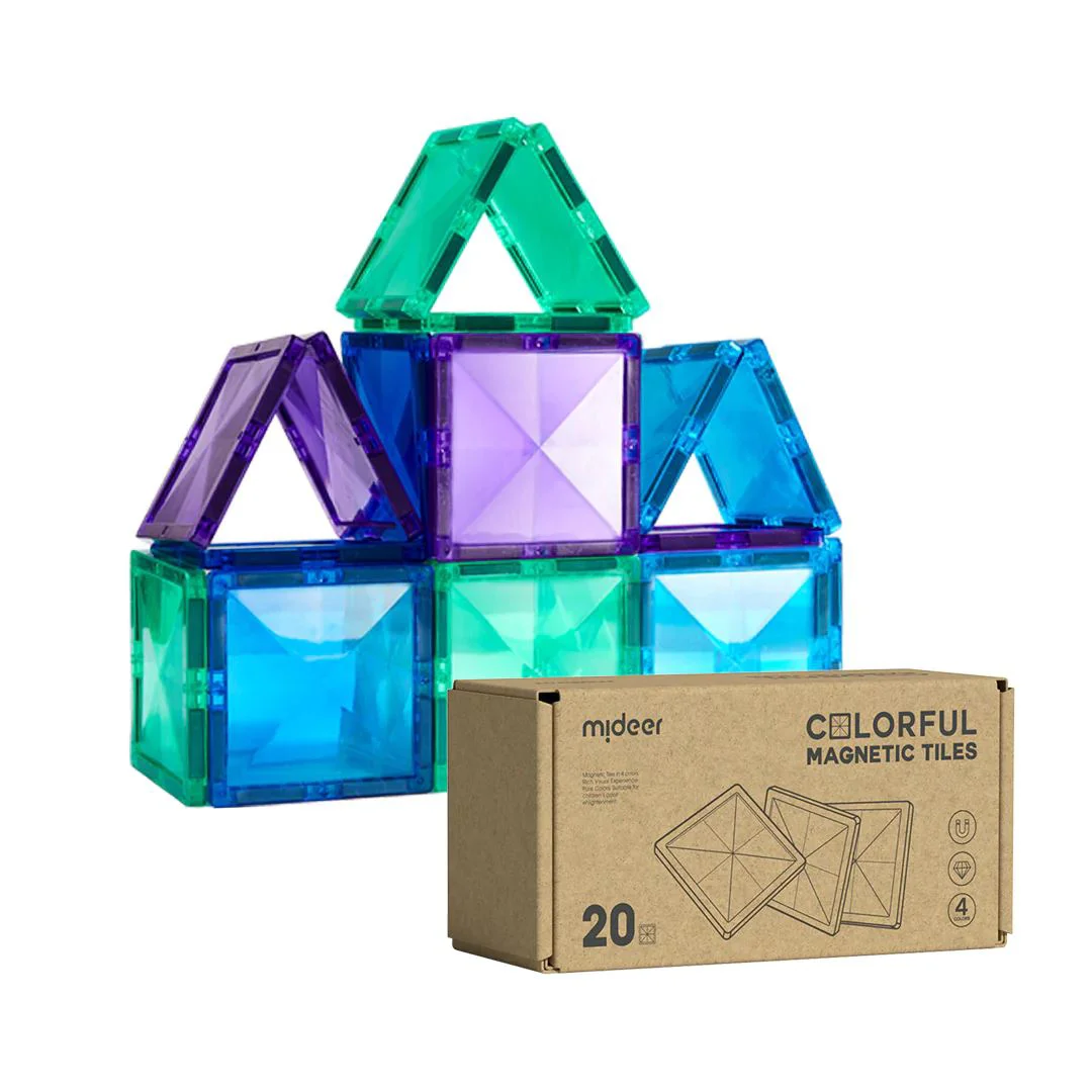 image for Set de constructie magnetic Mideer Forme geometrice, 20 piese foto