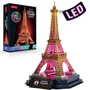 Puzzle 3D CubicFun Turnul Eiffel cu iluminare LED, 51 el.