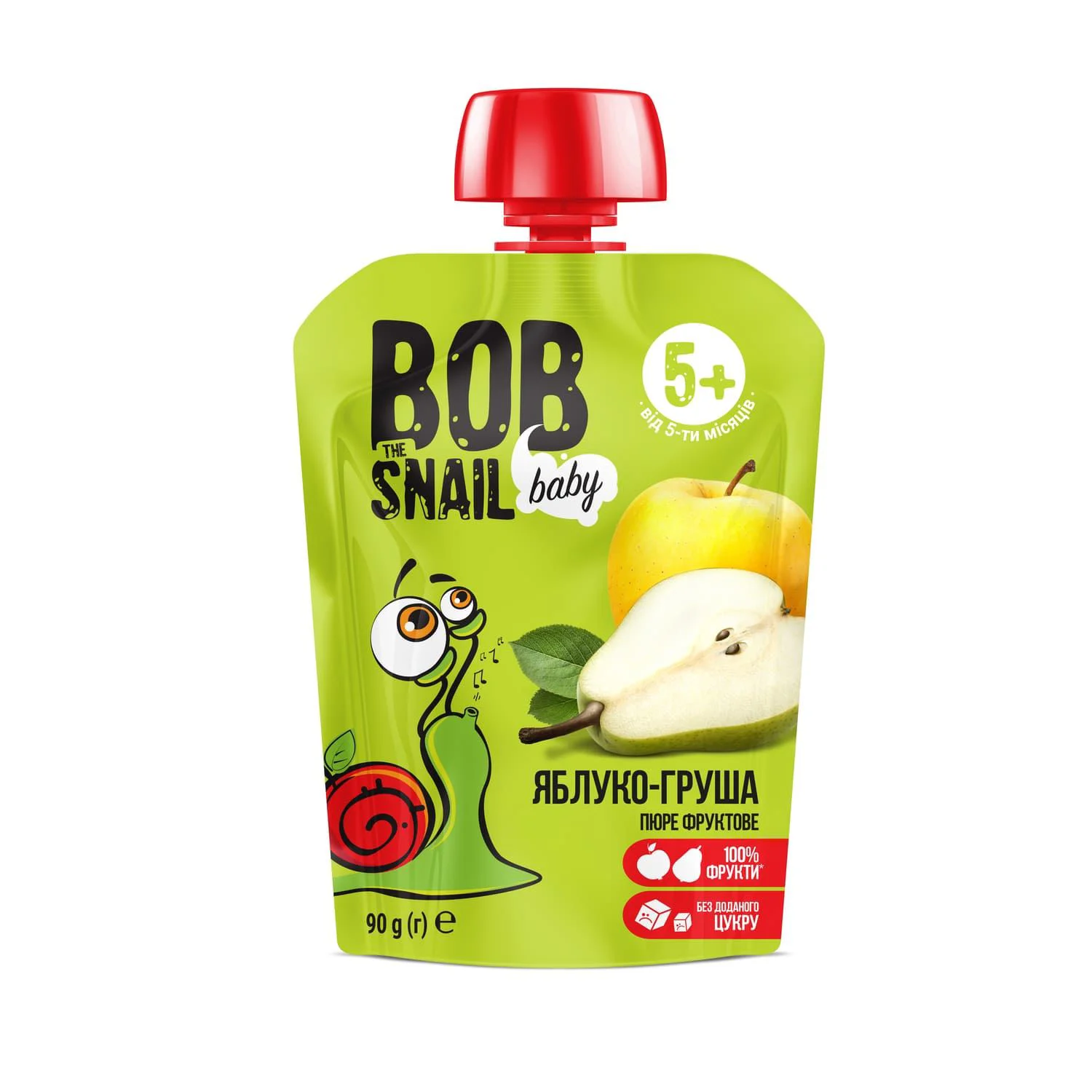 Piure Bob Snail din mere si pere (5+ luni), 90 g