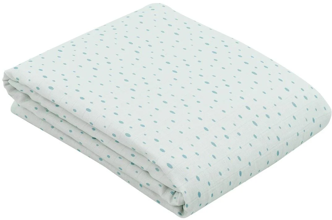 Двухслойное муслиновое одеяло KikkaBoo Dots Blue, 100x100 см