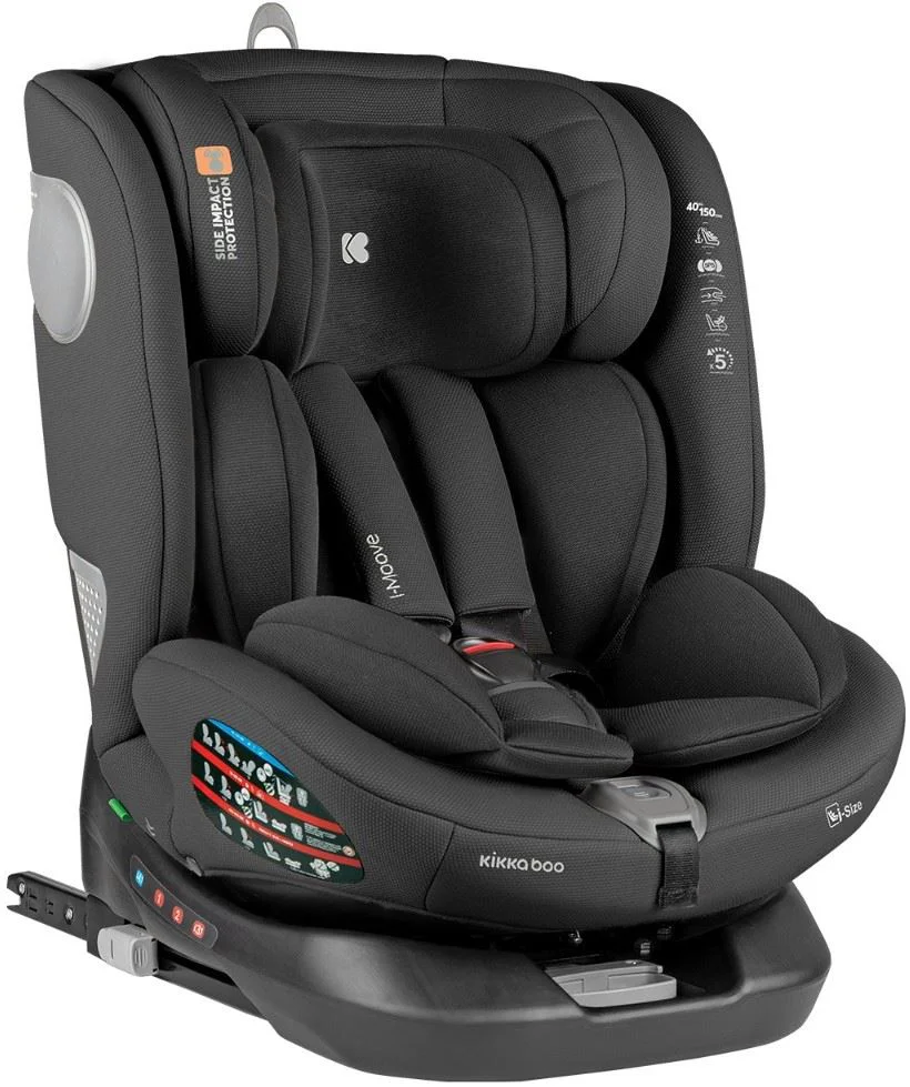 Scaun auto rotativ cu isofix KikkaBoo i-Moove Black, 40-150 cm foto