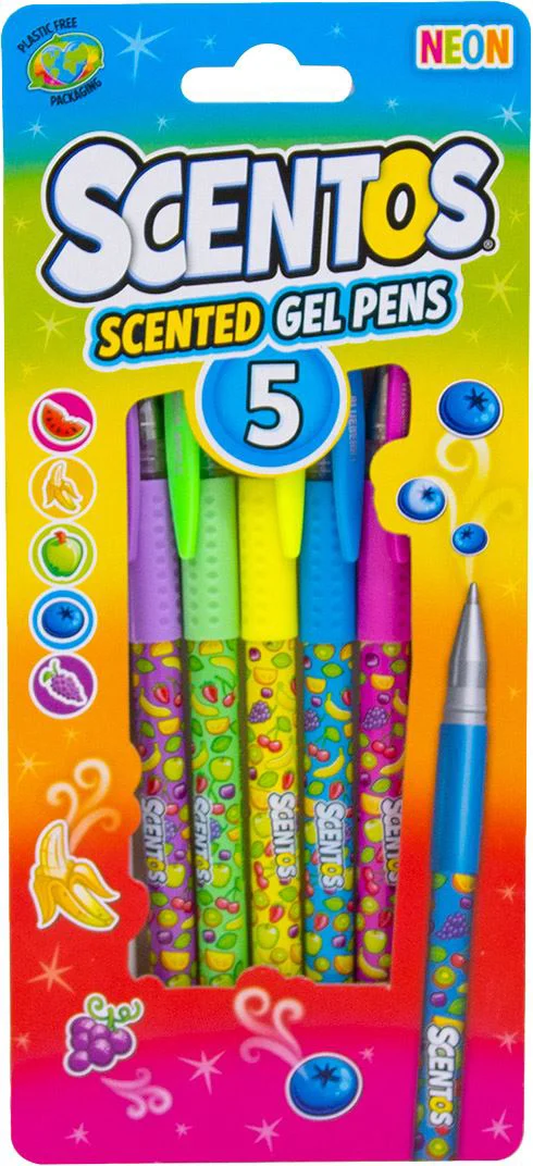 Set 5 pixuri cu gel aromate Scentos Neon