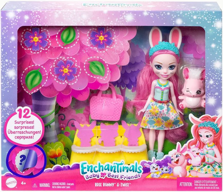 Игровой набор Enchantimals Друзья малыши Кролик Бри и Твист