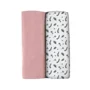 Set museline din bumbac Beaba Bridal Pink/Flowery Countryside, 120x120 cm, 2 buc. foto