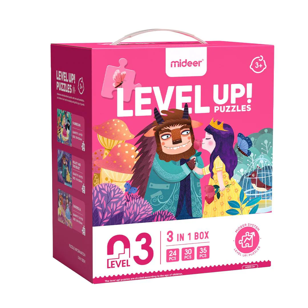image for Seria de puzzle-uri Mideer Aventurile printeselor, 3 in 1, nivelul 3 foto